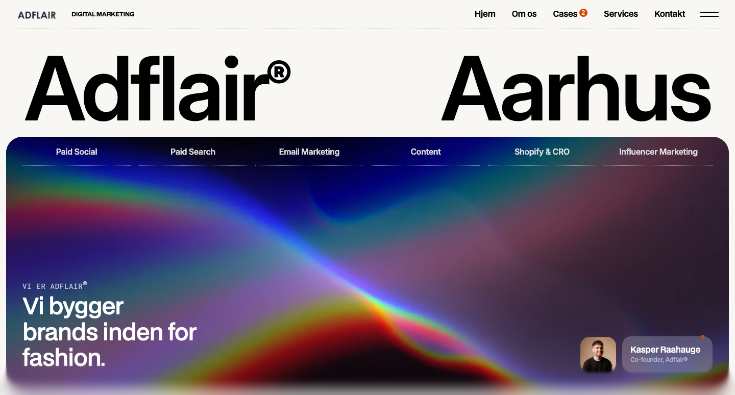 Adflair homepage: ecommerce marketing agency in Aarhus for fashion, design and lifestyle brands