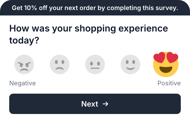 Satisfaction question with emoji scale
