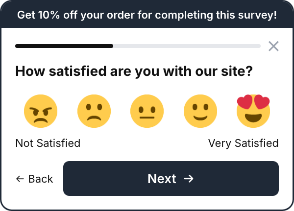 On-site satisfaction widget