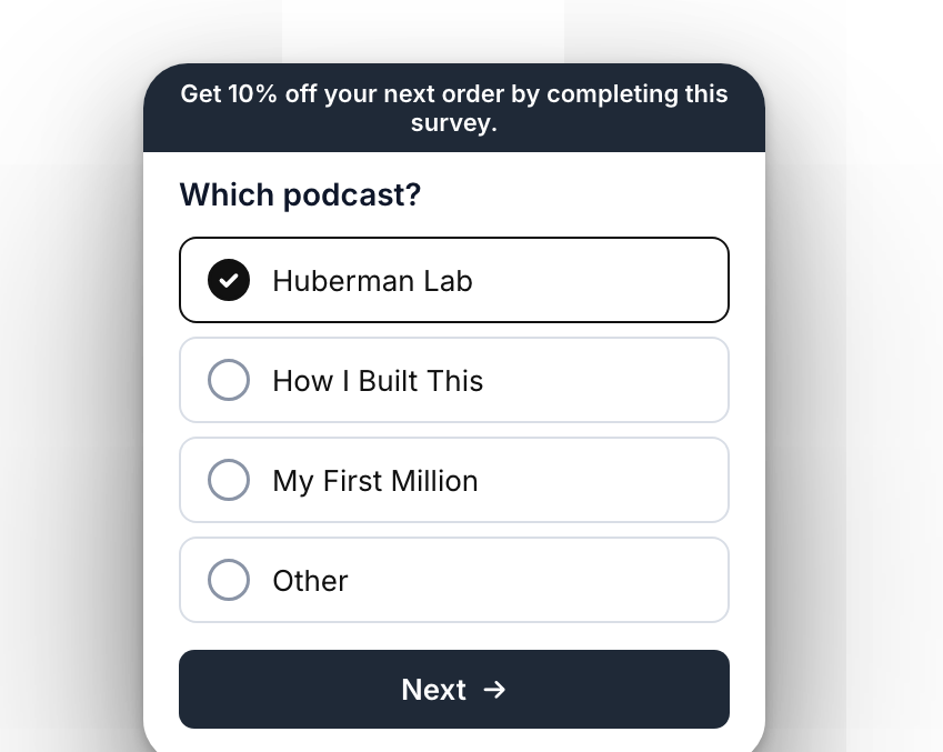 Follow-up question asking which podcast