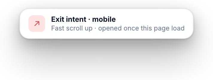 Exit intent fired on mobile
