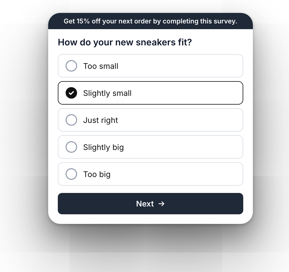 The survey the agent created