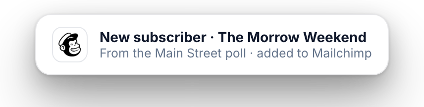 New newsletter subscriber added to Mailchimp