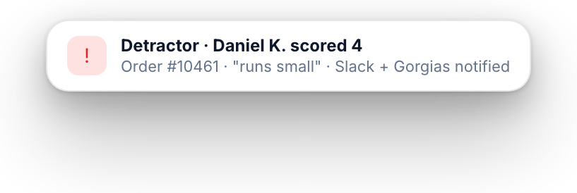 Detractor alert notification