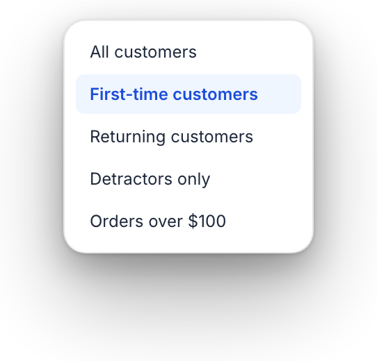 Segment filter menu