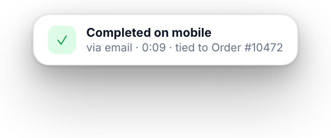 Completed on mobile via email