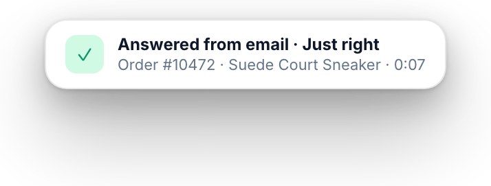 Answer received from the email